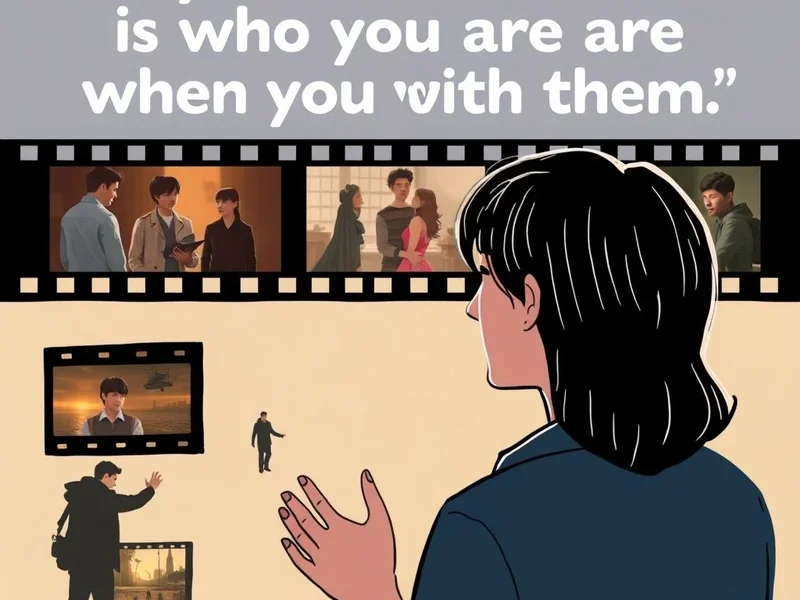 La frase Maybe what matters is who you are when you're with them. ilustrada.