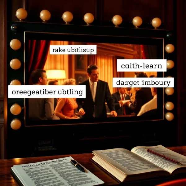 Image of a poignant movie scene with the text: Learning English with the quote "I've fallen in love. I didn't think such violent things could happen to ordinary people."