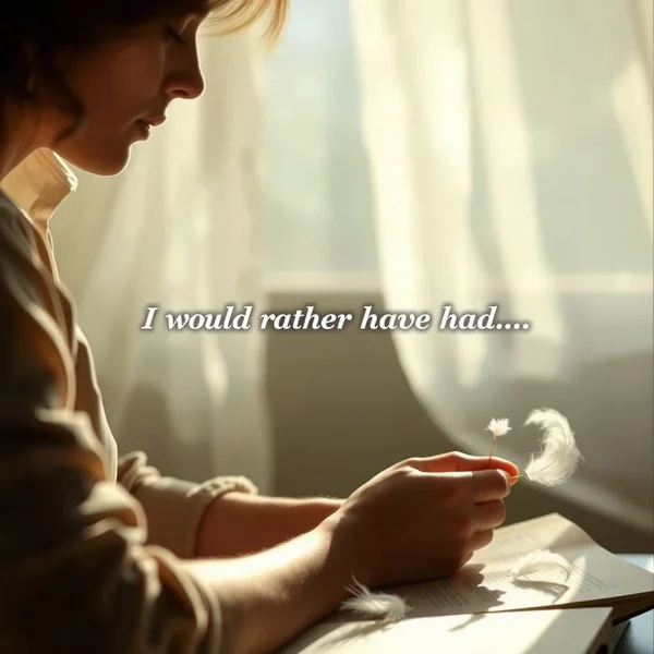 Learn English: I would rather have had one breath of her hair, one kiss from her mouth.