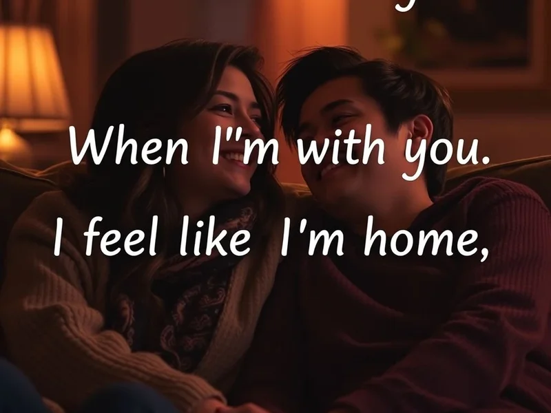 Image illustrating the warmth of the quote "When I'm with you, I feel like I'm home."