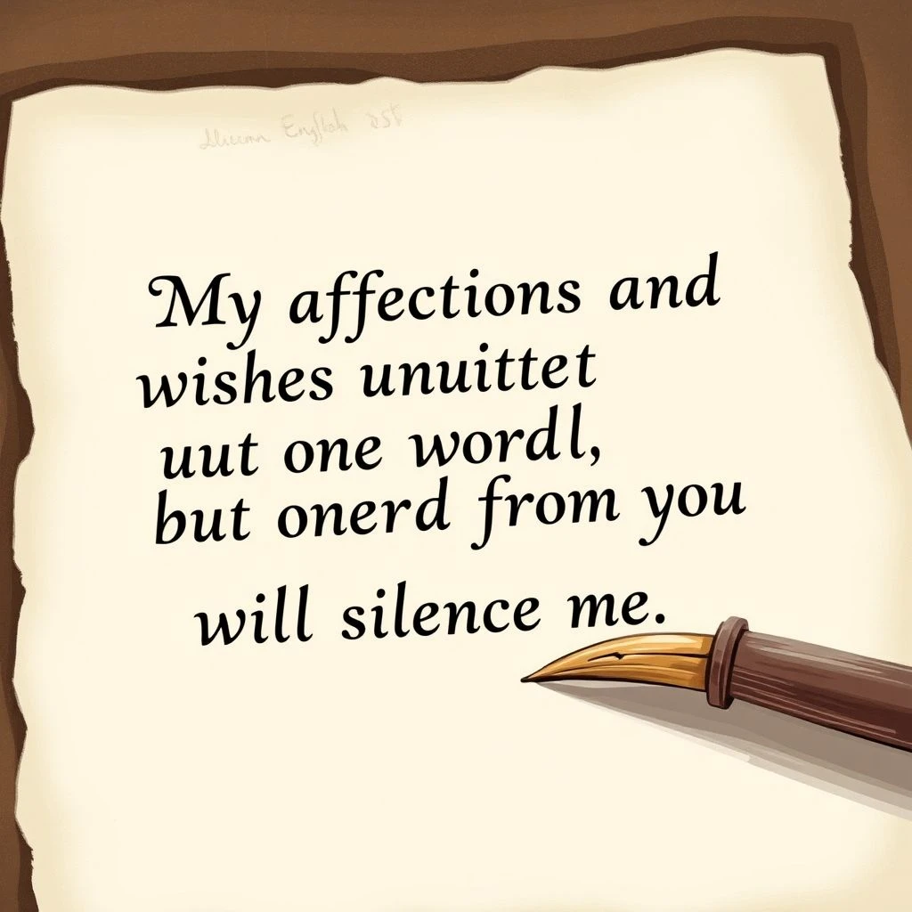 Aprenda Inglês com a frase de Darcy My affections and wishes are unchanged, but one word from you will silence me