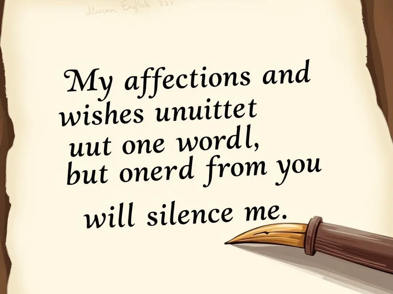 Learn English with "My affections and wishes are unchanged, but one word from you will silence me." from Pride and Prejudice
