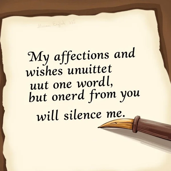 Learn English with "My affections and wishes are unchanged, but one word from you will silence me." from Pride and Prejudice