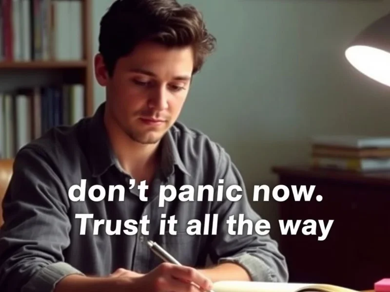 If you've trusted love this far, don't panic now. Trust it all the way.: Auxílio Visual de Aprendizagem