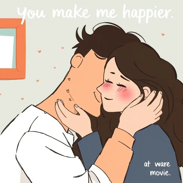 Image representing the joy in the quote: You make me happier than I ever thought I could be.
