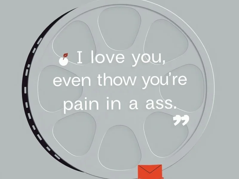 Learning English with "I love you, even though you're a pain in the ass."