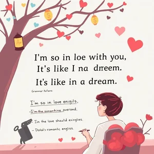 Phân tích câu 'I'm so in love with you, it's like I'm in a dream.' cho người học