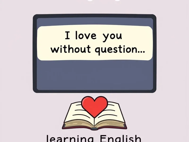 Learning English with the quote I love you without question, without calculation, without reason good or bad.