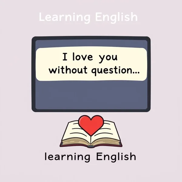 Learning English with the quote I love you without question, without calculation, without reason good or bad.