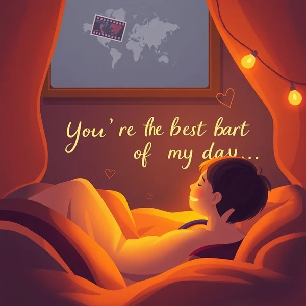 Image of a heartwarming scene, illustrating You're the best part of my day.