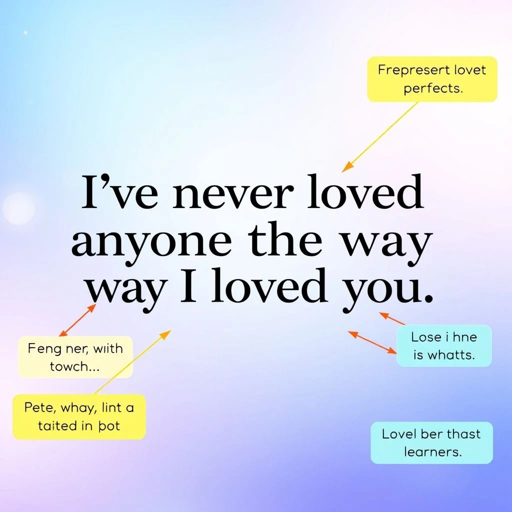 Phân tích câu 'I've never loved anyone the way I loved you' cho người học tiếng Anh