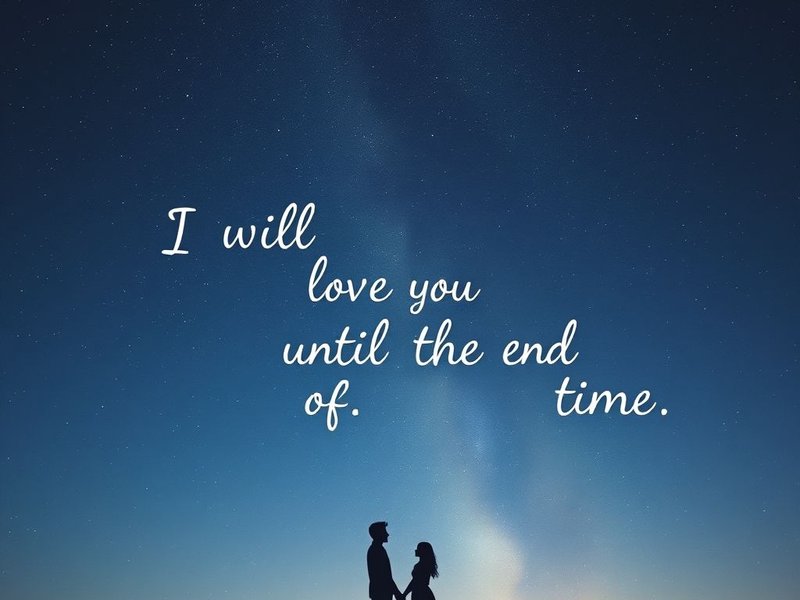 Imagen que muestra una representación del amor atemporal con el texto I will love you until the end of time.
