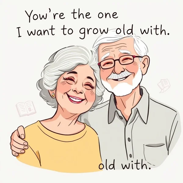 Aprendendo inglês com a frase "You're the one I want to grow old with."