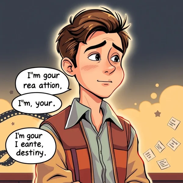 Hình ảnh George McFly với câu nói "I'm your density. I mean, your destiny."