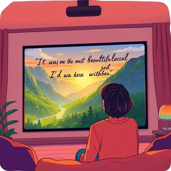 Learning English with the quote: 'It was the most beautiful place I’d ever been. I was there with you.'