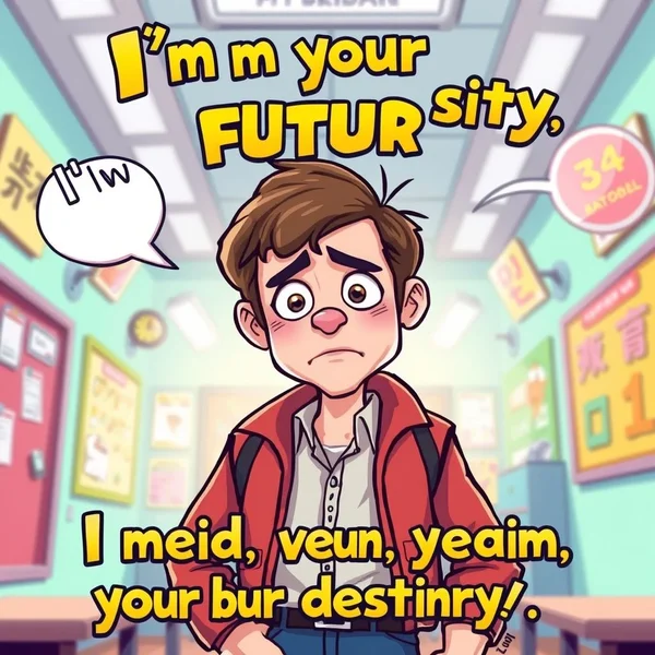 Image of George McFly with the quote "I'm your density. I mean, your destiny."