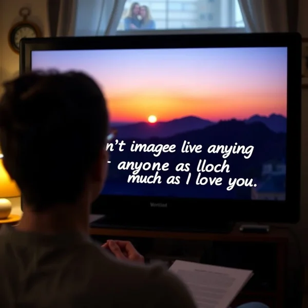 Learning English with the quote "I can’t imagine loving anyone as much as I love you."