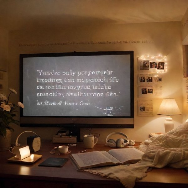 Image representing learning English with the movie quote: "You're the only person I can imagine spending my life with."