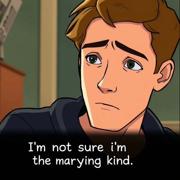 Understanding the phrase "I'm not sure I'm the marrying kind." from a movie scene