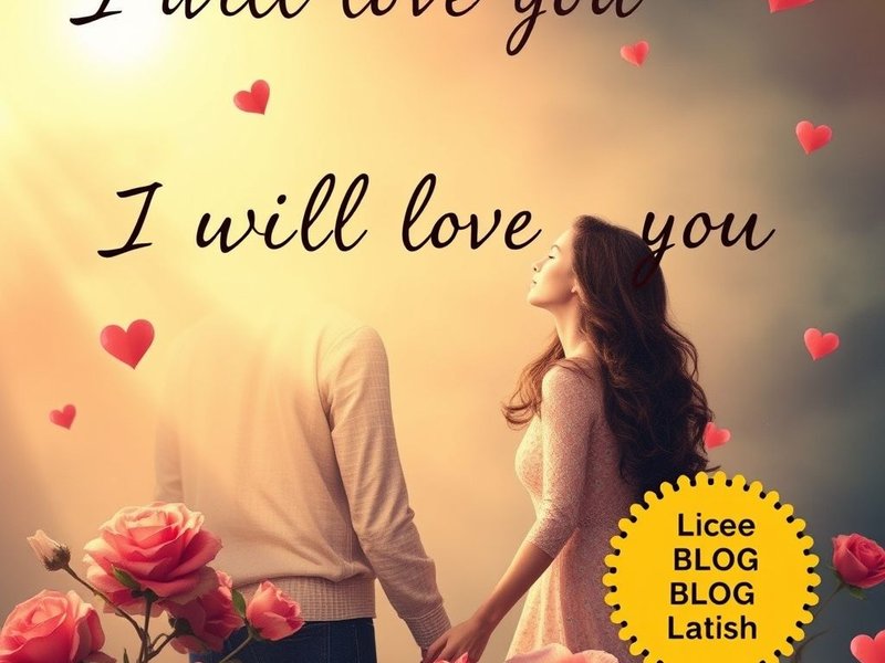 Image showing a representation of timeless love with the text "I will love you until the end of time."