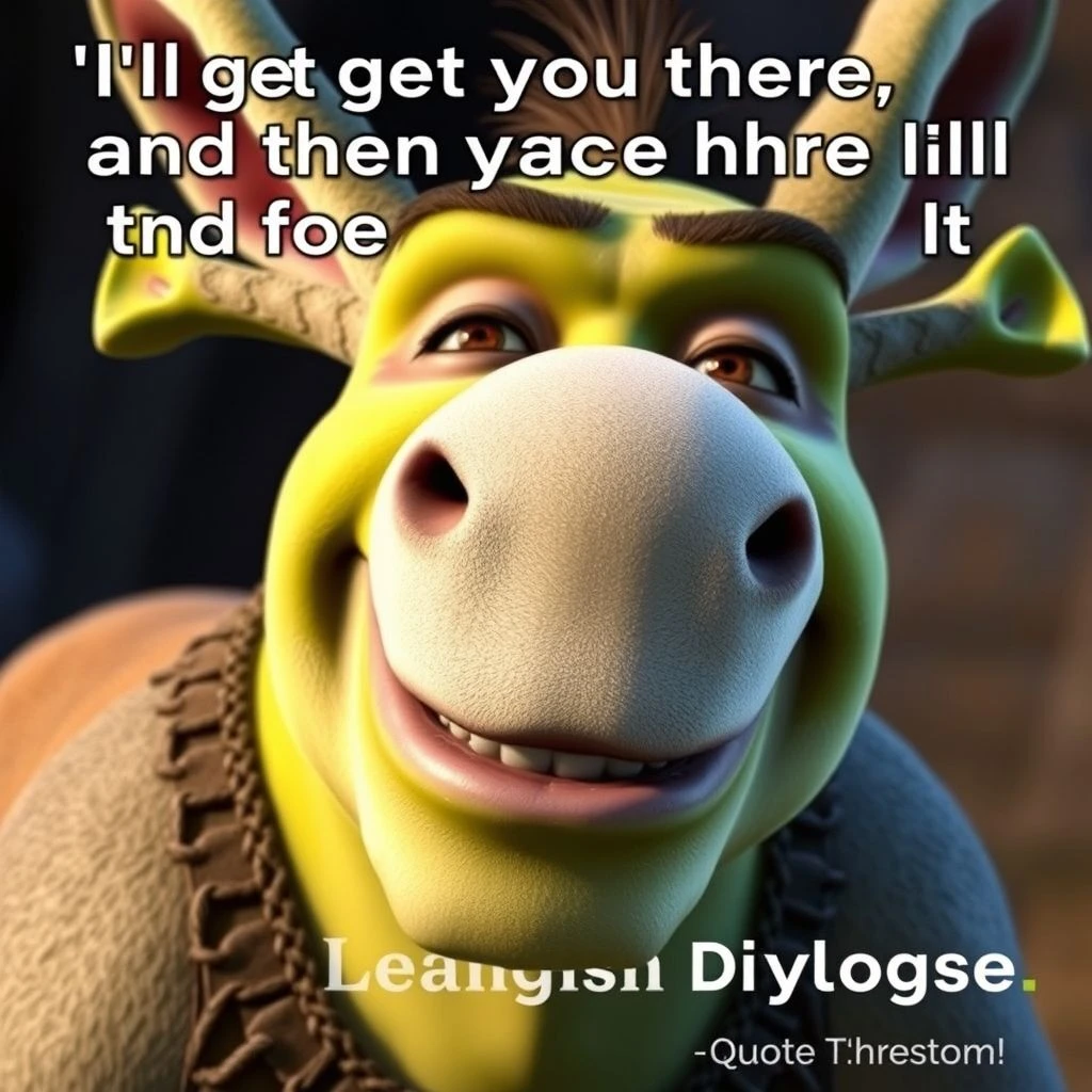 Aprenda Inglês com Shrek e "I'll get you there, and then it'll be a happy ending for us all."