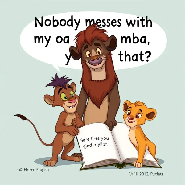 Aprendendo Inglês com a citação "Nobody messes with my friend Simba, you got that?"