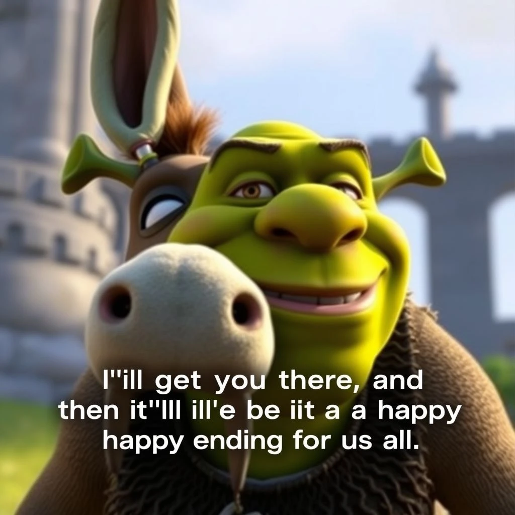Học tiếng Anh "I'll get you there, and then it'll be a happy ending for us all." Shrek Forever After