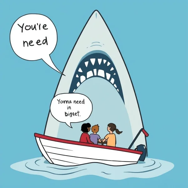 Analizando la cita de Jaws: You're gonna need a bigger boat for the three of us out here. para estudiantes de inglés