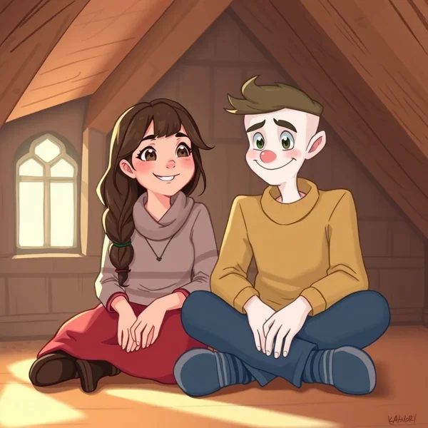 Image of Casper and Kat with the text "You're the only real friend I ever had, Casper, I mean it."