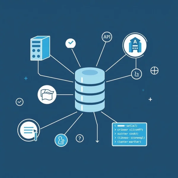 Image: A visual representation of backend development concepts like servers and databases