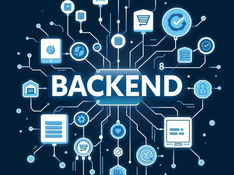 Imagem: Uma representação visual de conceitos de desenvolvimento backend como servidores e bancos de dados